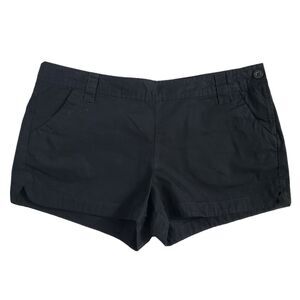 Old Navy Womens Shorts Size 10 Mid Rise Chino Black 100% Cotton Side Zip Pockets